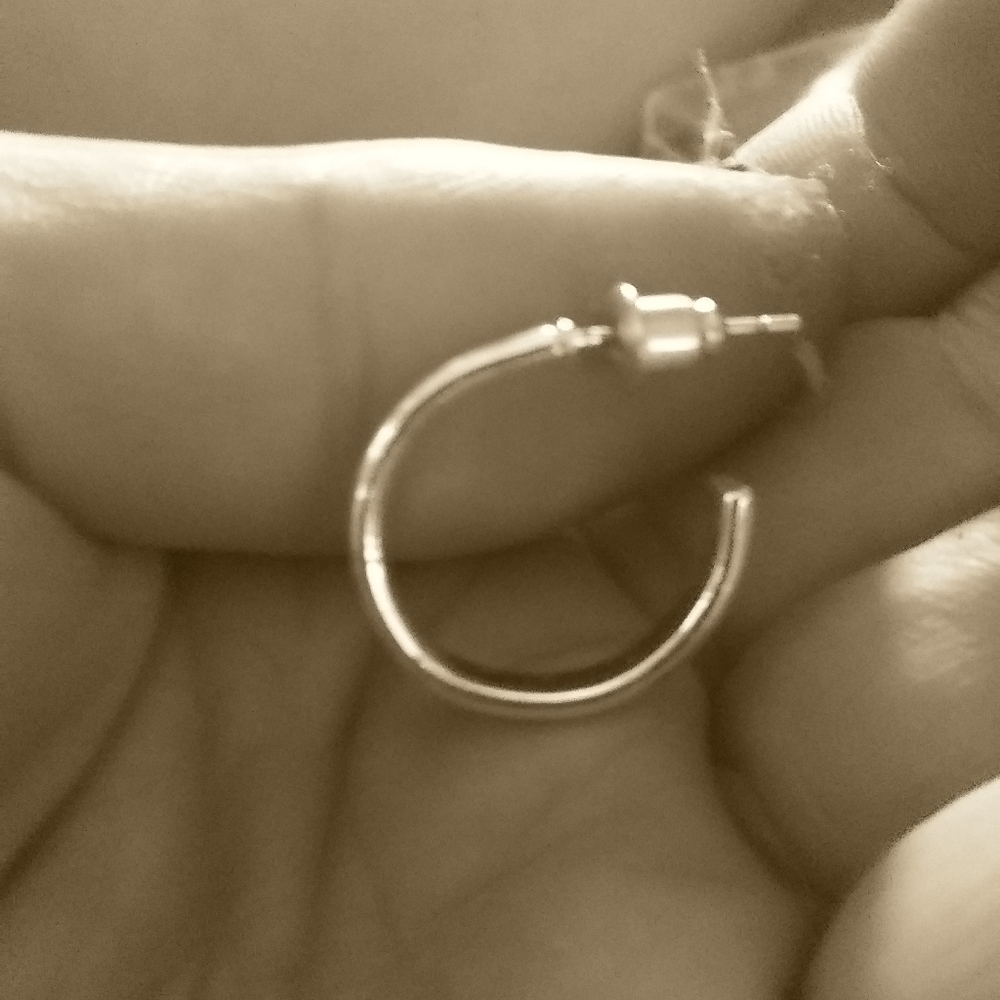 Small sterling silver hoop earrings